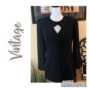 Leslie Fay Black Pant Suit Size 6 Vintage Stunning!!